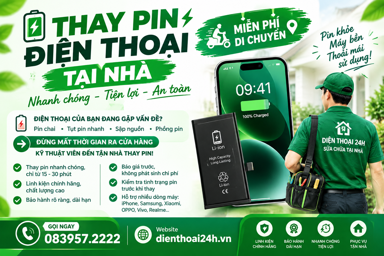 Thay Pin Điện Thoại Tại Nhà
